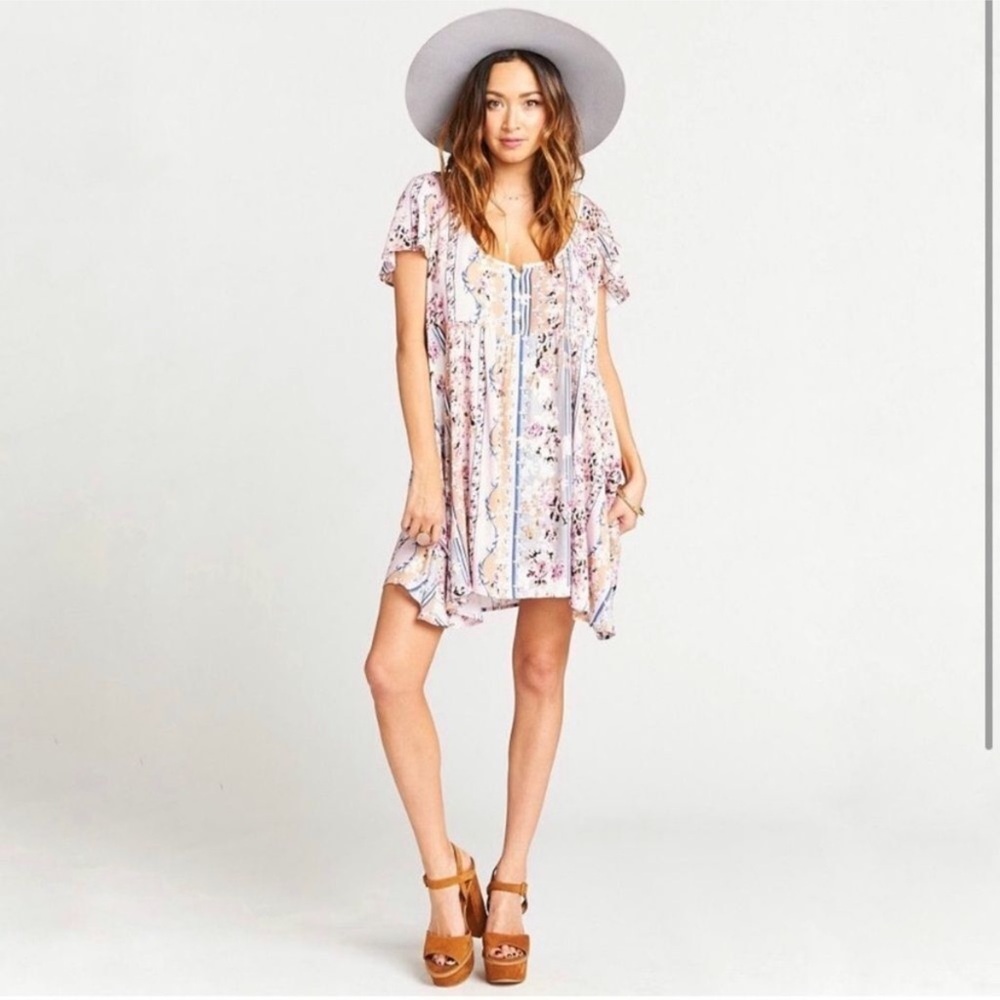 Show Me Your MuMu Siri Swing Dress in Wallpaper Floral Cloud (XS)
